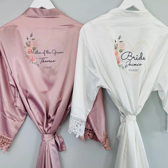 Bride Robe Bride Dressing Gown Bridesmaid Robe Flower Girl - Etsy | Etsy (US)