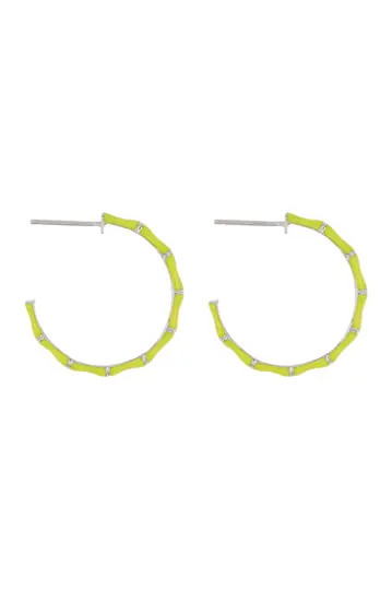 Donna Sterling Silver Enamel Hoop Earrings | Nordstrom Rack