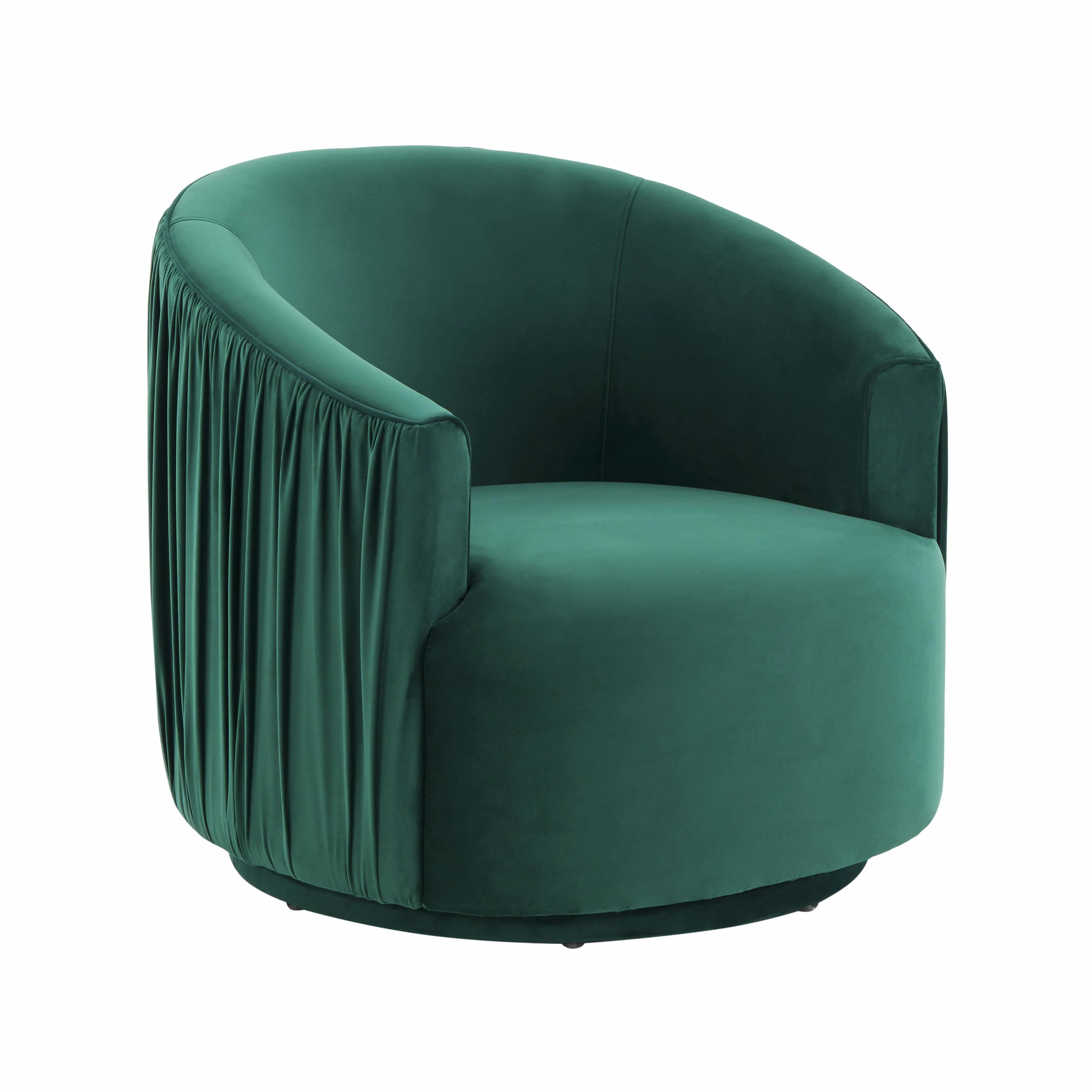 London Pleated Performance Velvet Swivel Accent Chair | TOV Furniture