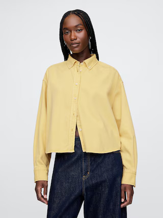 UltraSoft Denim Cropped Big Shirt | Gap (CA)