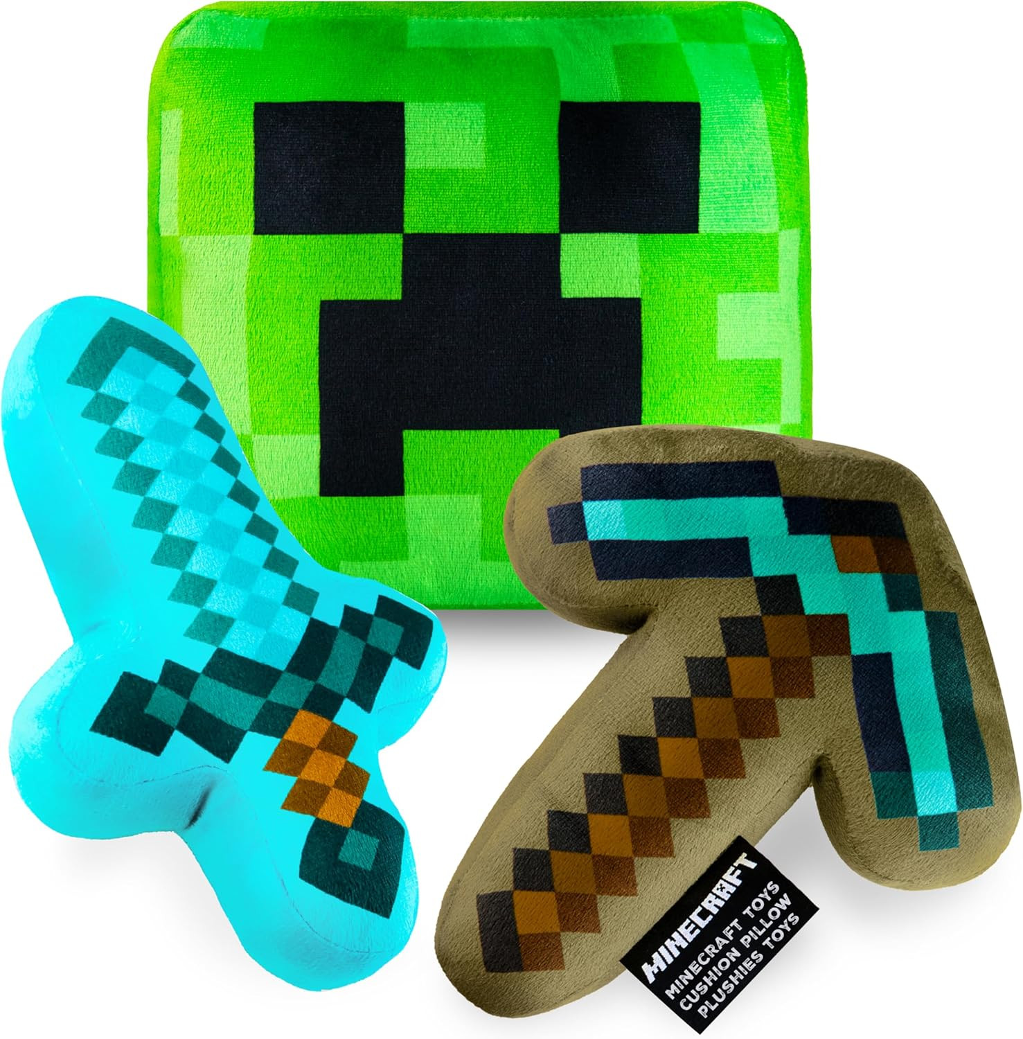 Minecraft Toys Plush Figure 3D Set Pack of 3 Toddler Pillow Cushion for Kids Teens Cuddle Buddy H... | Amazon (US)