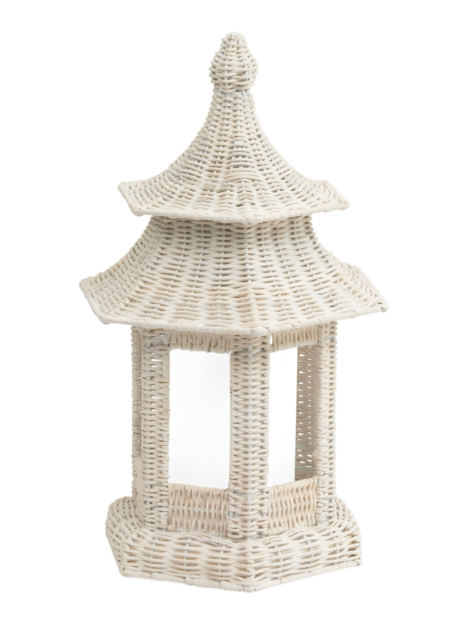 10x17.5 Rattan Rechargeable Cordless Lantern | TJ Maxx