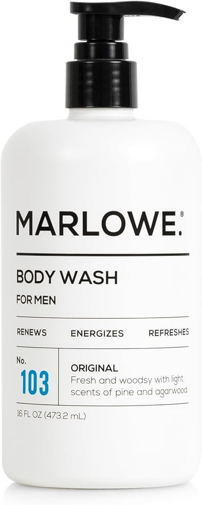 MARLOWE. No. 103 Mens Body Wash 16 oz, Energizing and Refreshing with Moisturizing Natural Willow... | Amazon (US)