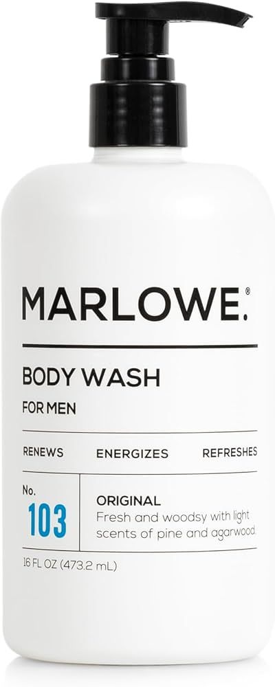 MARLOWE. No. 103 Mens Body Wash 16 oz, Energizing and Refreshing with Moisturizing Natural Willow... | Amazon (US)