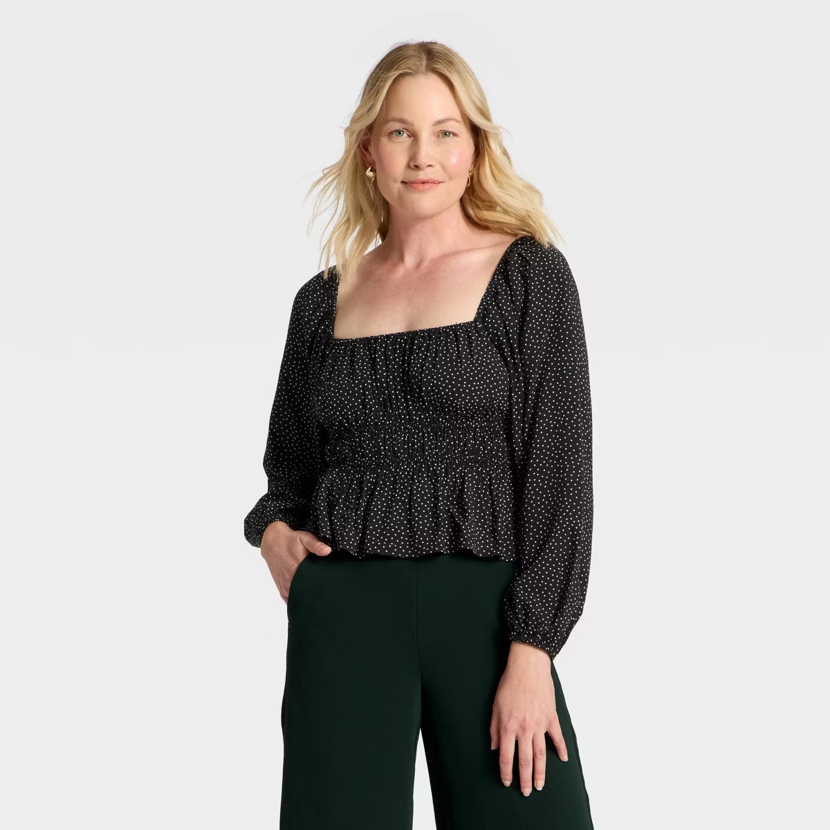 Women's Long Sleeve Ruched Top - A New Day™ | Target