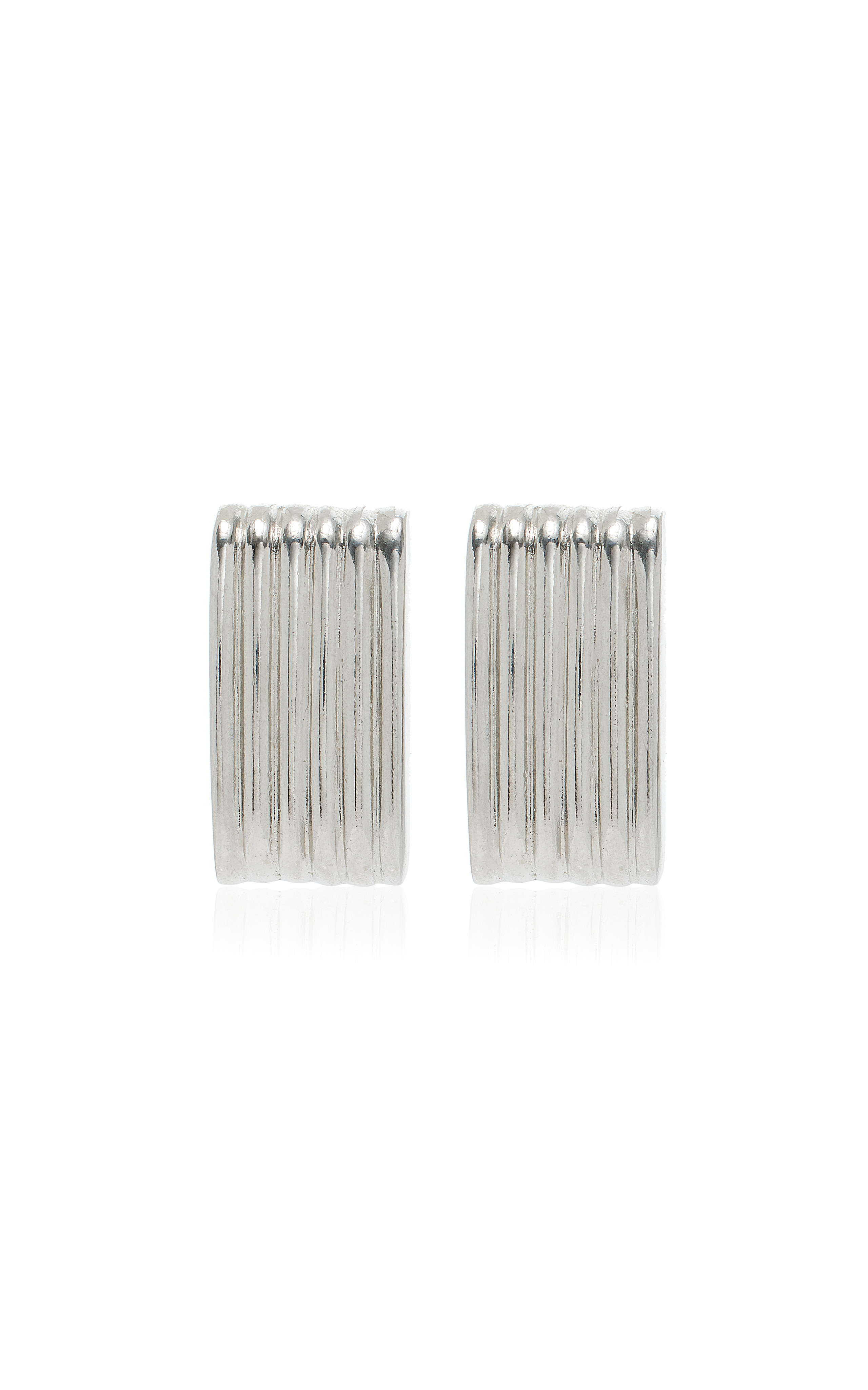 Ribbed Silver-Plated Earrings | Moda Operandi (Global)
