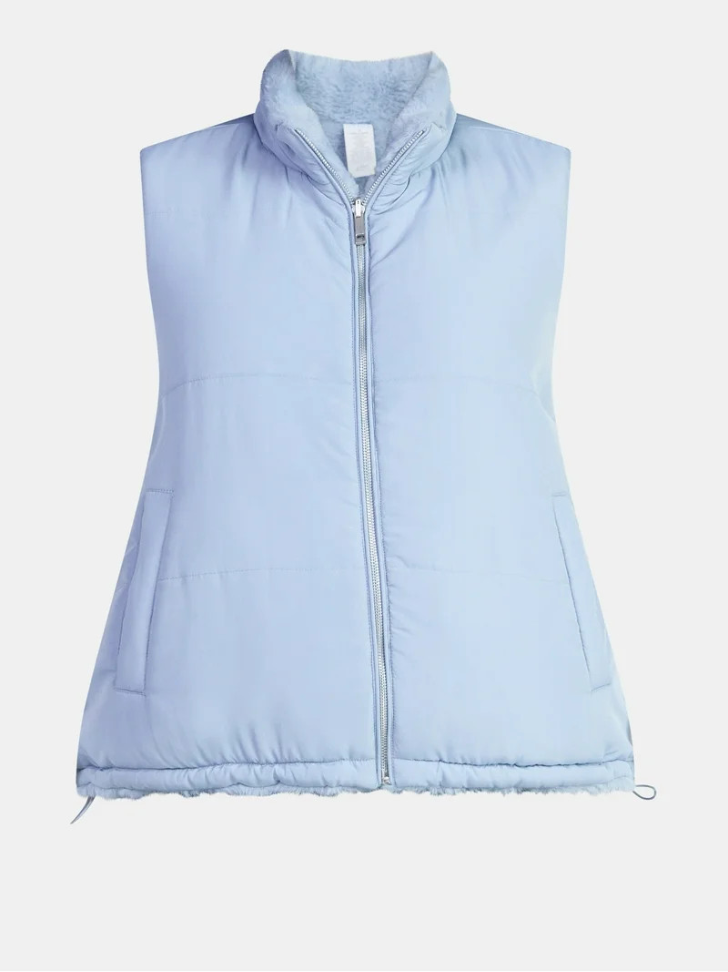 Time and Tru Women's and Women's Plus Faux Fur Reversible Vest, Sizes XS-2X | Walmart (US)