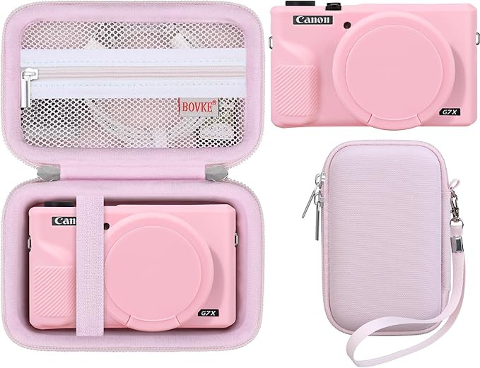 BOVKE Hard Case + Silicone Cover for Canon Powershot G7 X Mark III Digital Camera, Shockproof EVA... | Amazon (US)