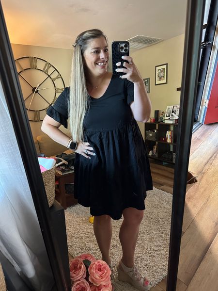 Give me 79° weather all year. The perfect temp! Pulling dresses and sandals out that fit again feels like a whole new wardrobe without the price tag. 😅 This dress will work perfectly for the last few weeks of summer weather and as we transition into fall weather- which hopefully is a ways out! 

#LTKworkwear #LTKunder50