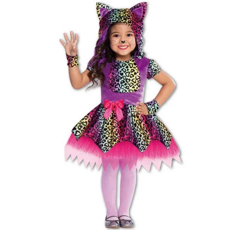 Rainbow Kitty Halloween Costume for Toddler, Size 3- 4T, by Way to Celebrate | Walmart (US)