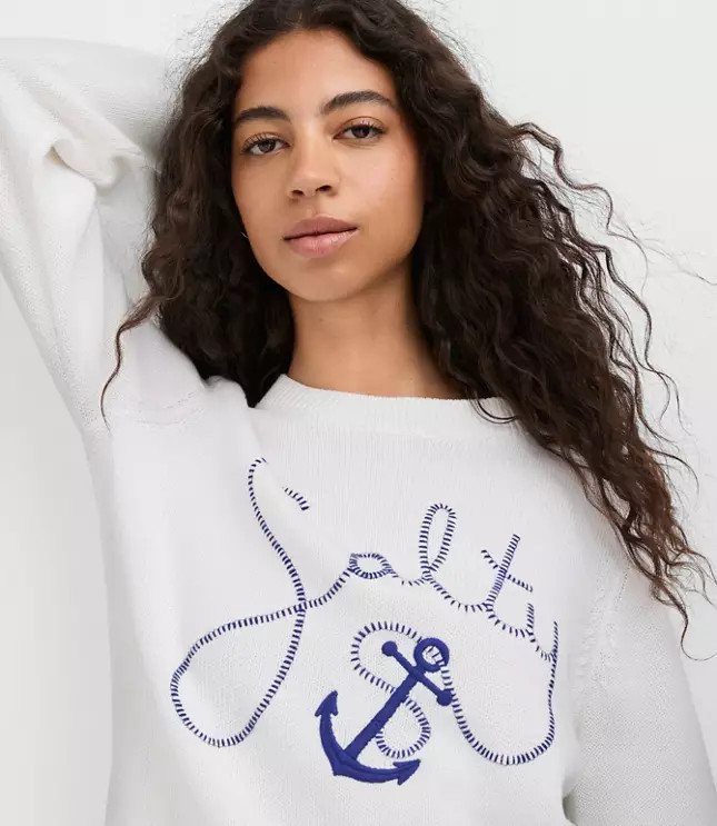 Salty Anchor Sweater | LOFT
