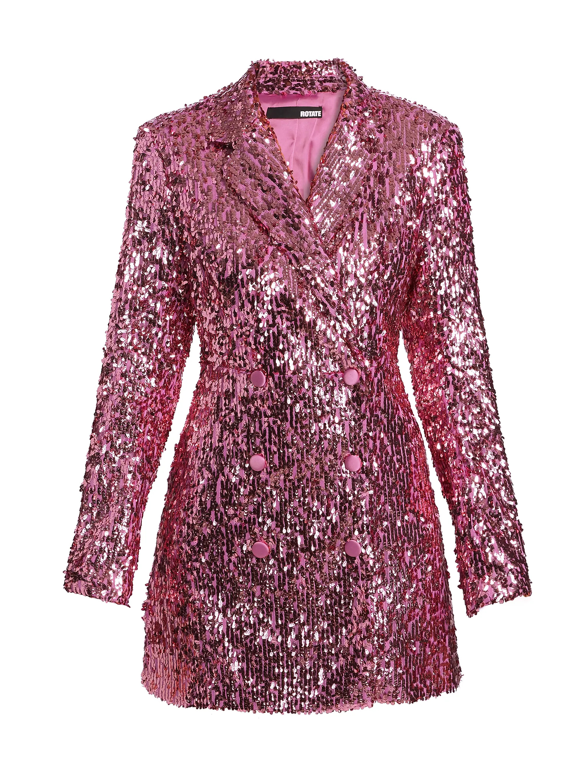 Shop Rotate Birger Christensen Sequined Double-Breasted Blazer Minidress | Saks Fifth Avenue | Saks Fifth Avenue