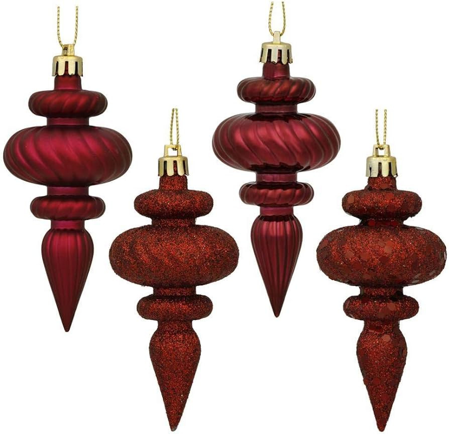 Vickerman 4" Burgundy Finial 4 Finish Asst 8/Bx | Amazon (US)