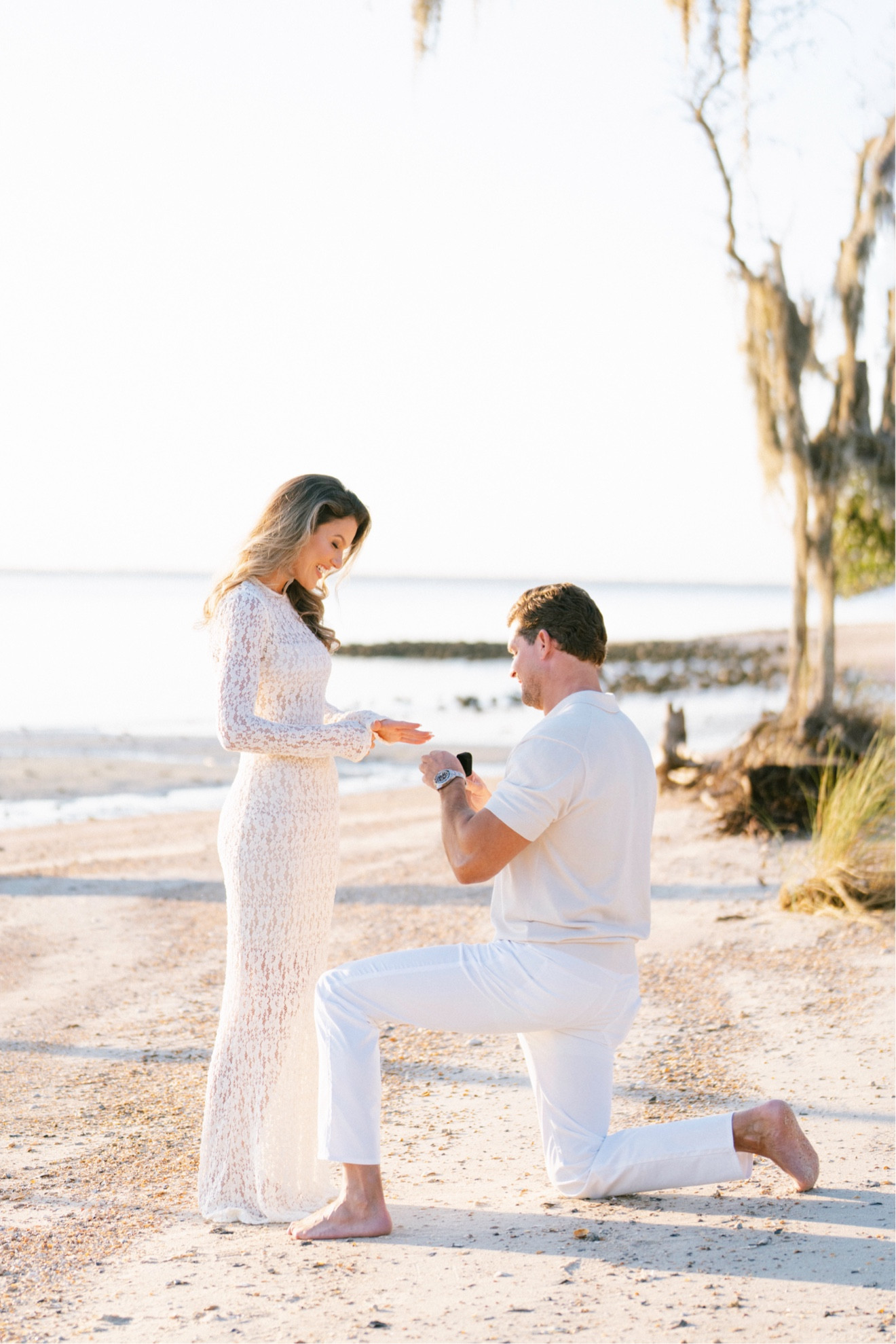 Engagement dress - size small 
Robby’s shirt is from collars & co (I’ll try to find similar ones to link) 

#LTKWedding