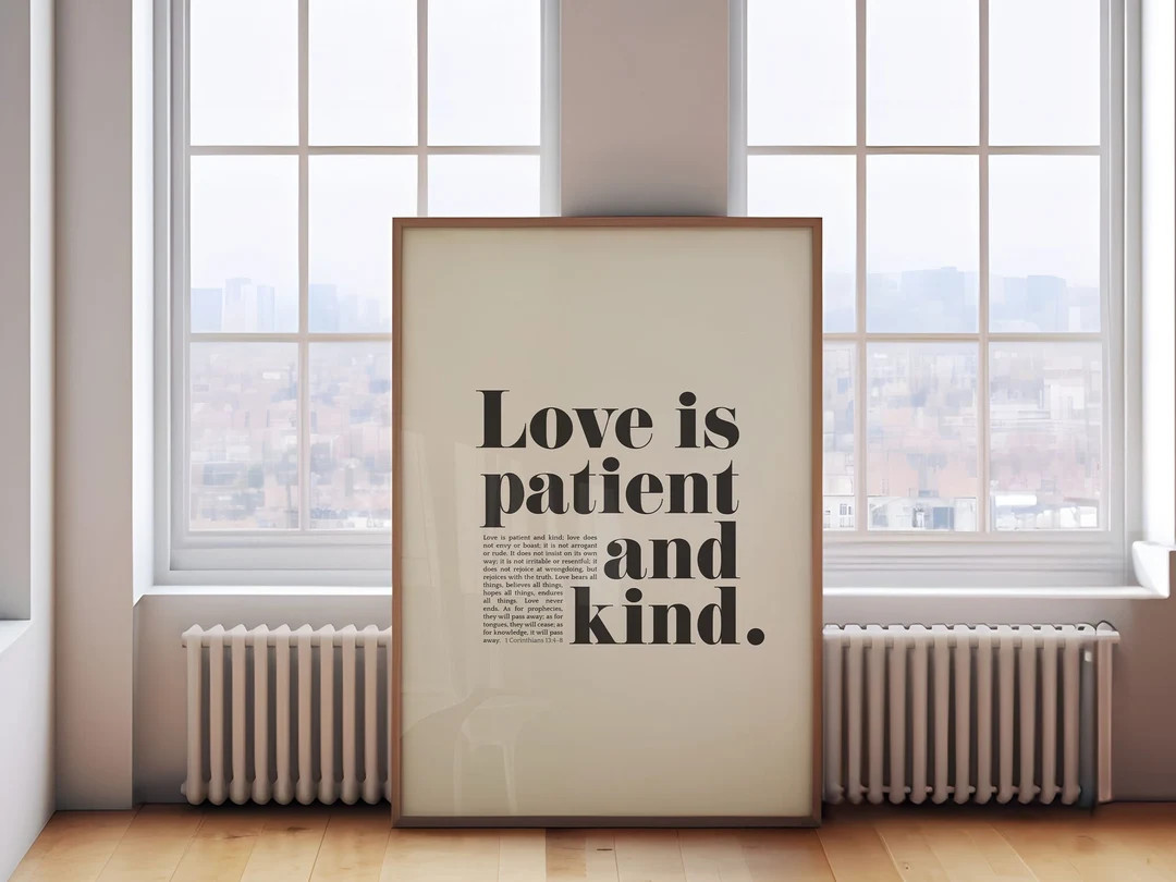 Christian Bible Verse Print for Home 1 Corinthians 13 Instant Download Artwork Baptism Gift Wall ... | Etsy (US)