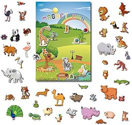 Magnetic Portable Playboard Cute Zoo Ainimal Magnets Create Scene for Todder Kids Perfect Prescho... | Amazon (US)