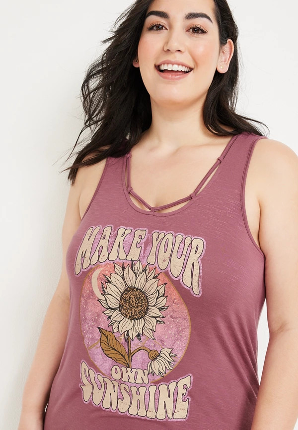 Plus Size Make Your Own Sunshine Graphic Tank | Maurices