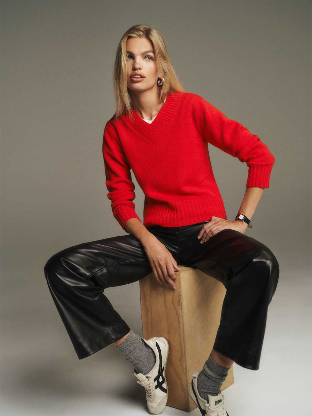 Petites Veda Vida Low Rise Leather Pant | Reformation (Global)