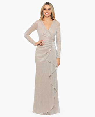 Women's Metallic Ruffled Gown | Macy's
