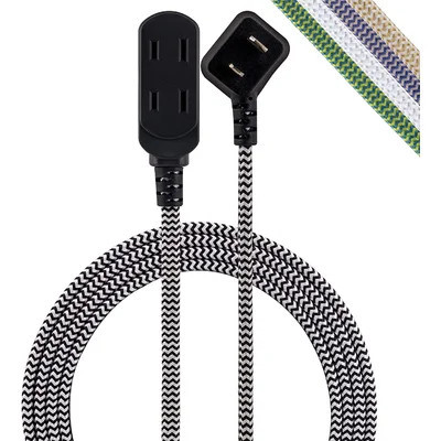Cordinate 8-ft 3-Outlet Extension Cord, Black, 39984 | Wayfair North America