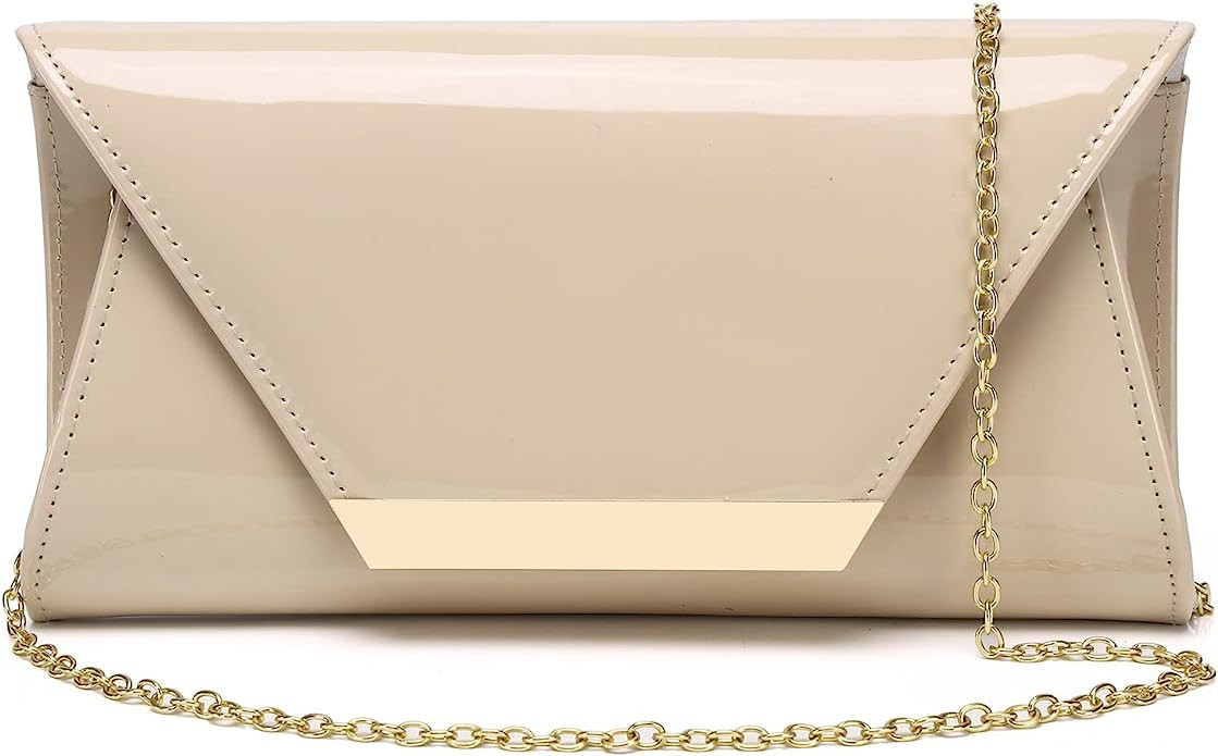 Patent Leather Envelope Clutch Womens Evening Handbag Stylish Shoulder Bag Purse for Christmas We... | Amazon (US)