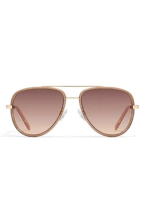 QUAY All In Medium 56mm Aviator Sunglasses in Doe/Brown Fawn at Nordstrom | Nordstrom