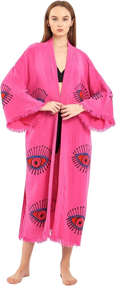 Evil Eye Kimono Robe - Beach Kimono Coverups for Woman | Amazon (US)