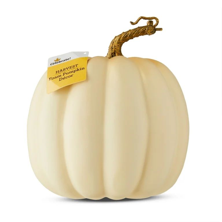 Harvest Cream Foam Pumpkin Decoration, by Way To Celebrate - Walmart.com | Walmart (US)