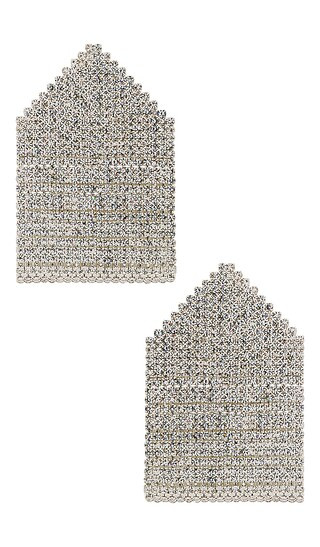 Rhinestone Earring in Silver | Revolve Clothing (Global)