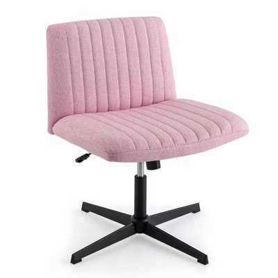 Costway Criss Cross Legged Office Chair Ergonomic Mid Back Computer Desk Chair Pink | Target