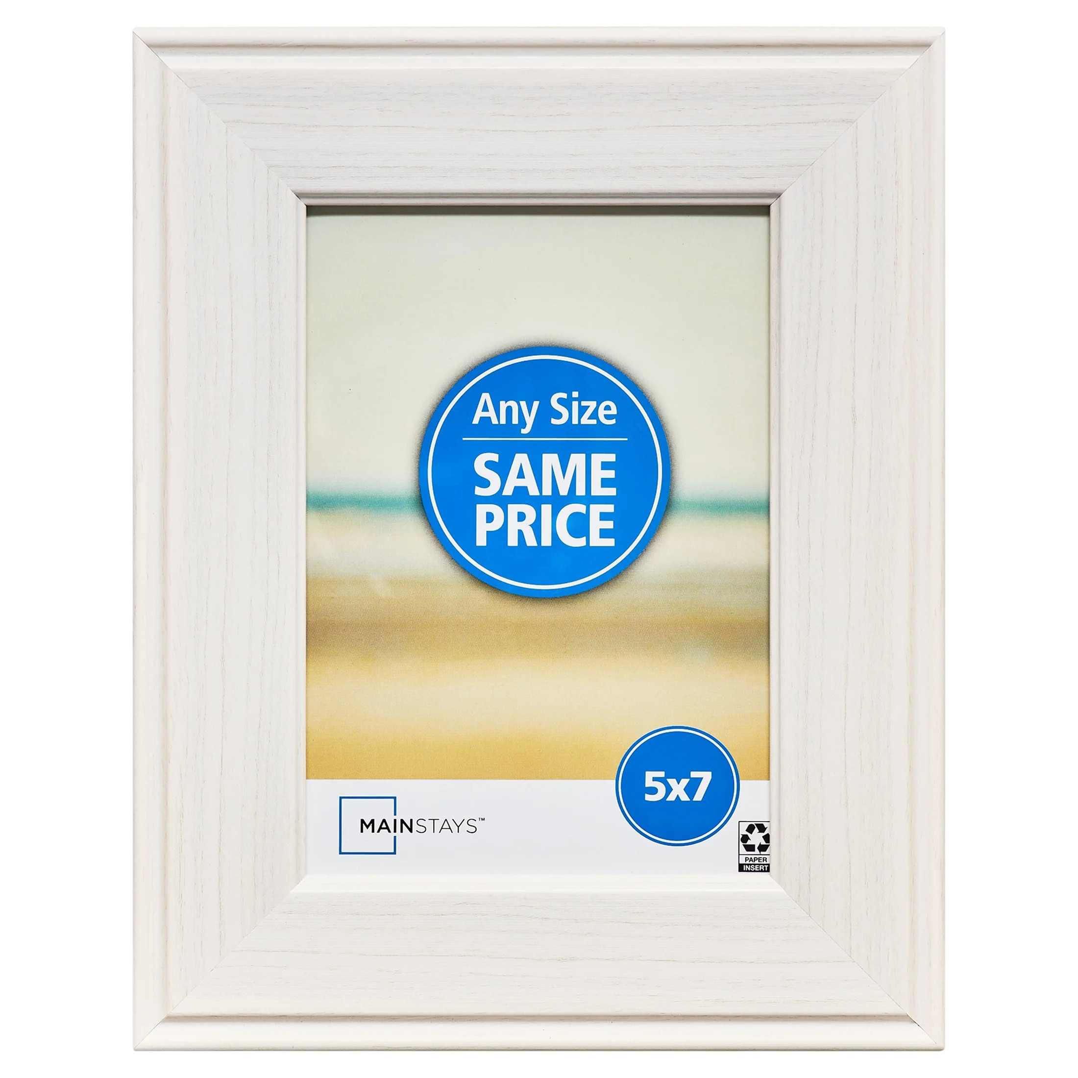 Mainstays 5x7 Rustic White Decorative Tabletop Picture Frame | Walmart (US)