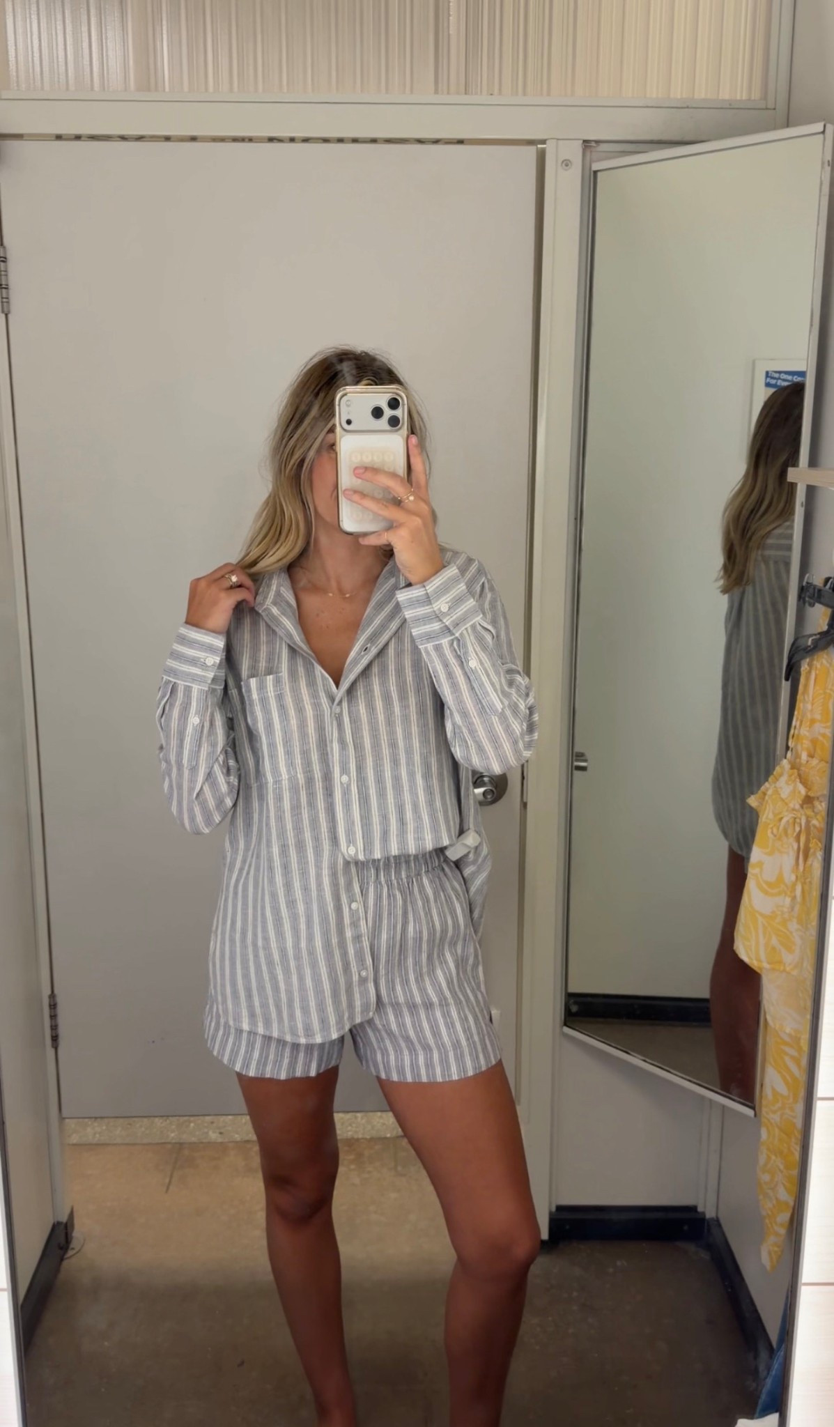 Striped linen set perfect for spring & summer! ☀️ 

Matching set, linen, linen blend, striped set, striped button up, striped top, striped shorts, spring ootd, summer ootd, vacation outfit, beach outfit, cruise outfit 

#LTKootd #LTKTravel #LTKSeasonal