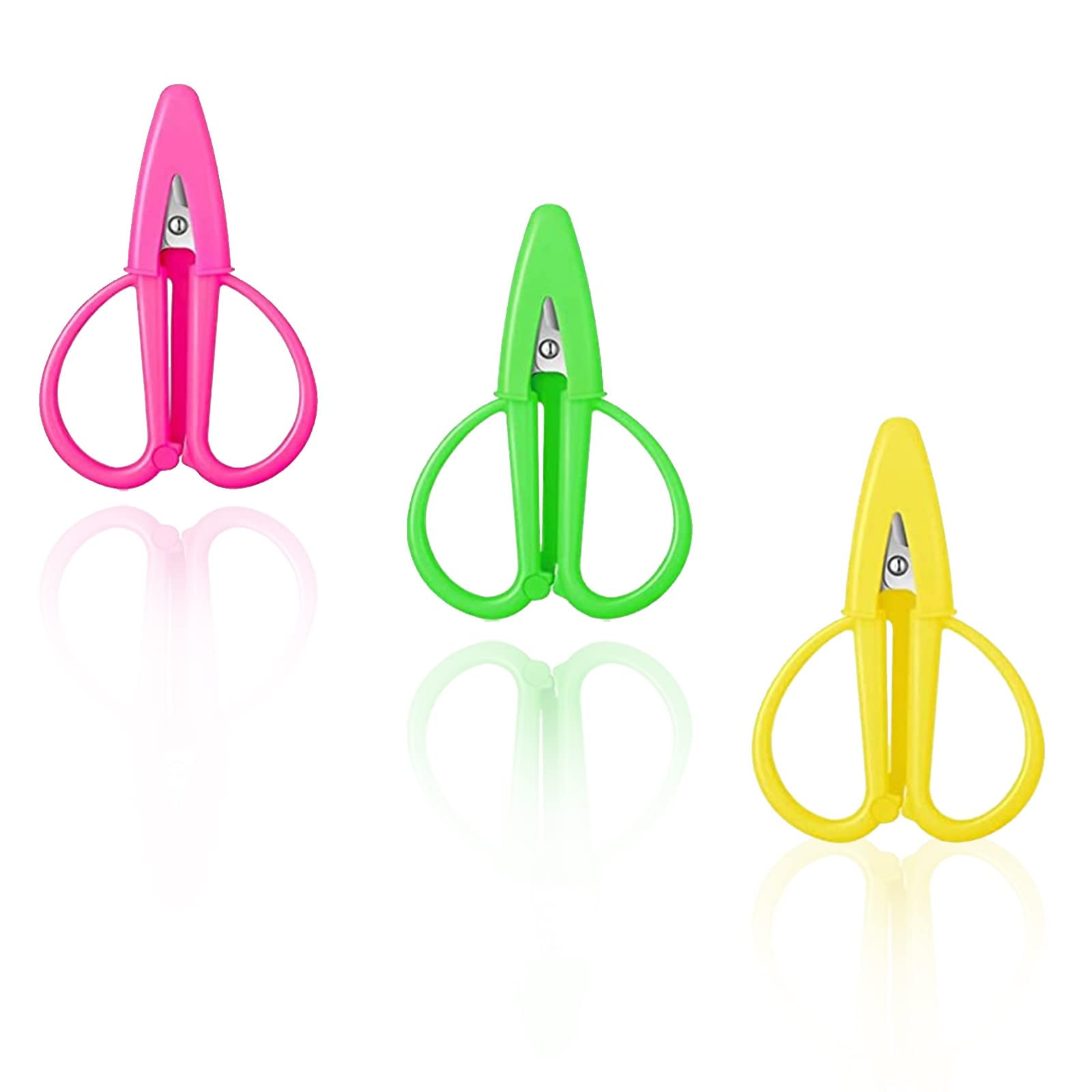 3 Pack Mini Scissors Set - Travel-Sized Tiny Small Scissors with Cover - Portable Snips for Sewin... | Amazon (US)