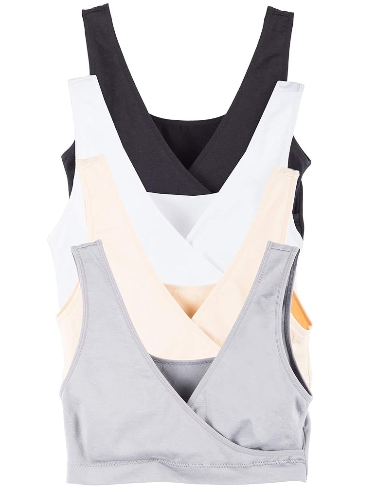 Caramel Cantina 4 Pack Nursing Maternity Women’s Sleep Comfort Bralette Bra | Amazon (US)