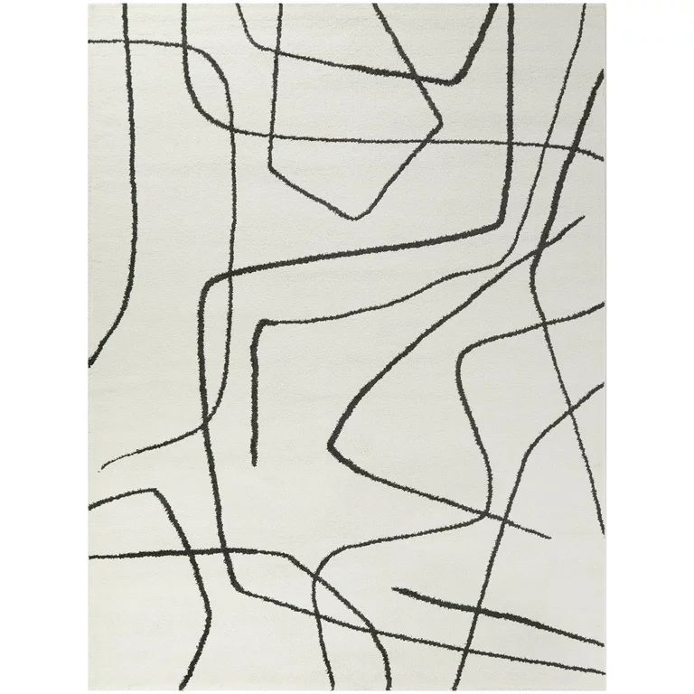 Descartes Abstract Modern Area Rug Charcoal 5'3" x 7' 5' x 8' Off-White | Walmart (US)