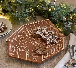 Gingerbread House Stoneware Serving Platter | Pottery Barn (US)