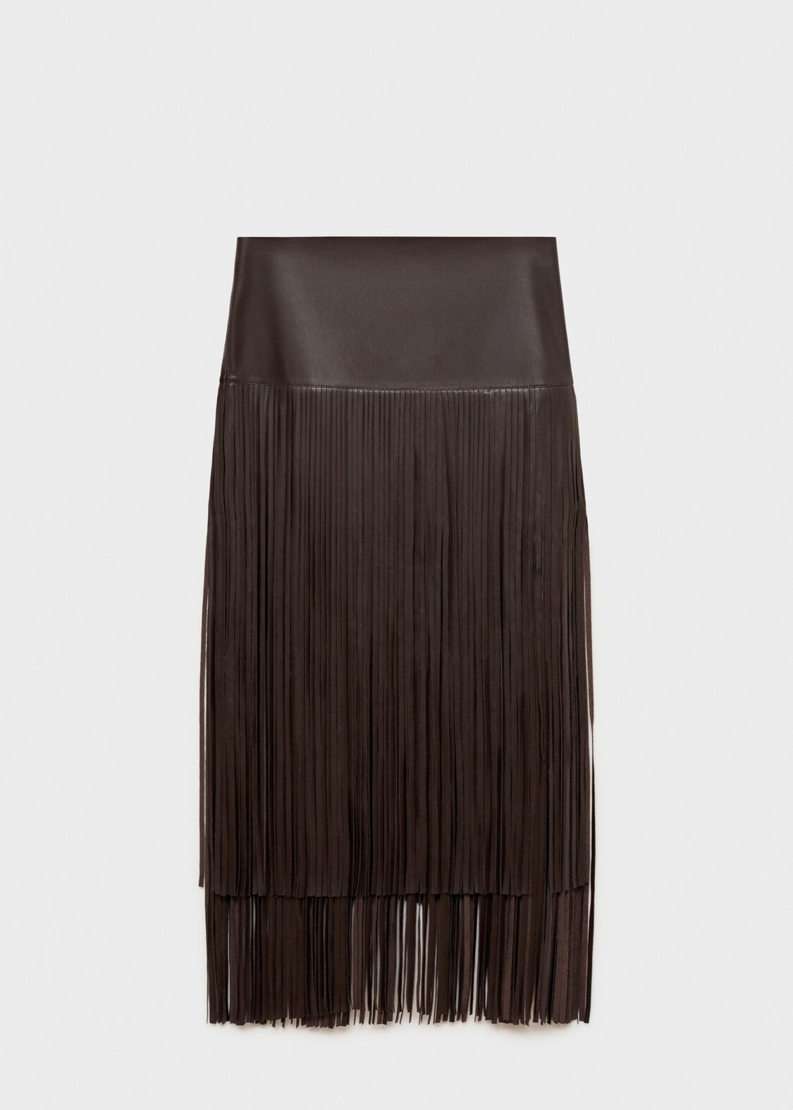 Faux-leather fringe skirt | MANGO (UK)