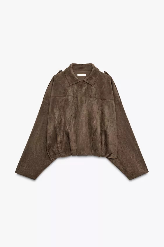 SUEDE EFFECT BOMBER JACKET | Zara UK