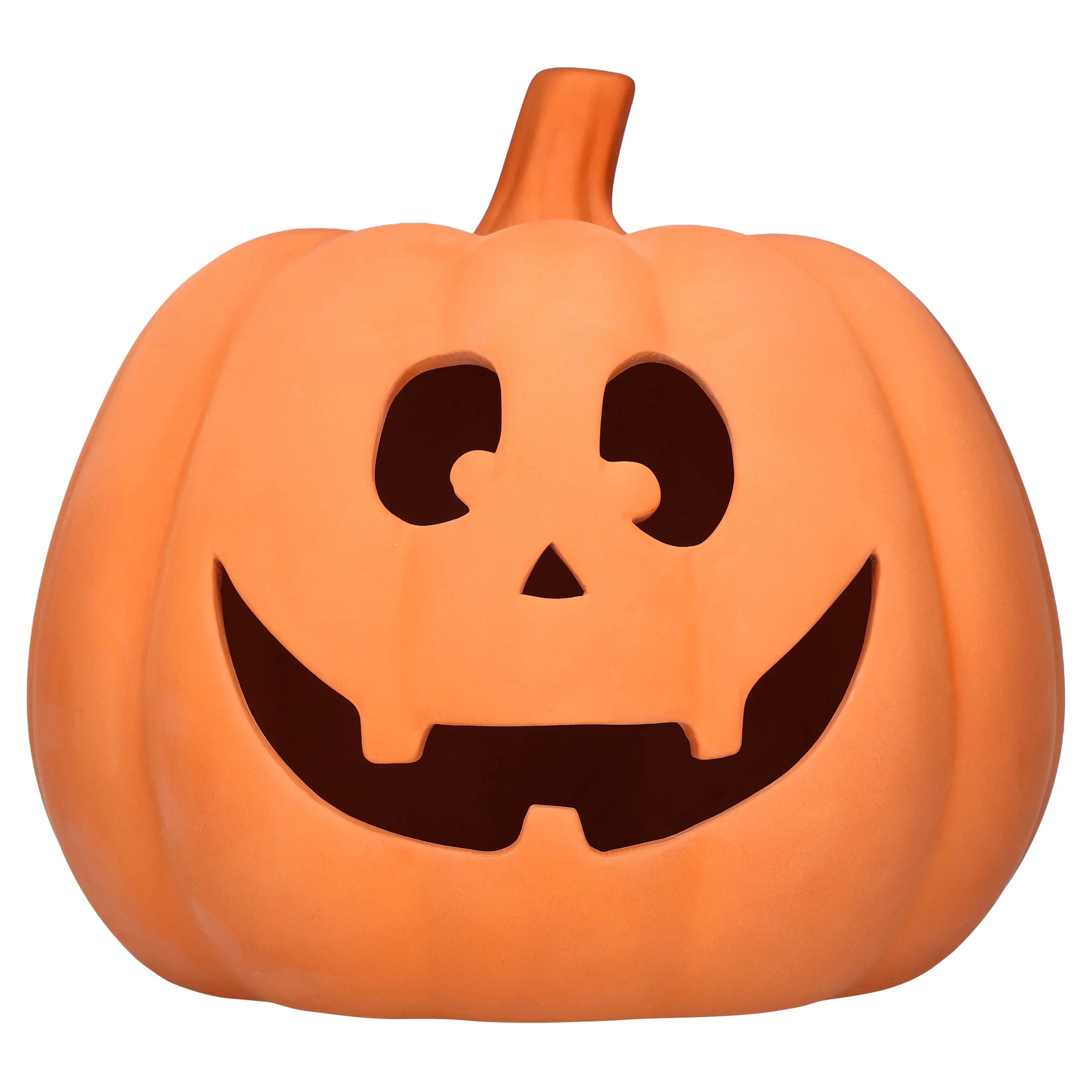 Ceramic Terracotta Pumpkin Decor, 9.25" Tall, Terracotta, Halloween Way to Celebrate | Walmart (US)