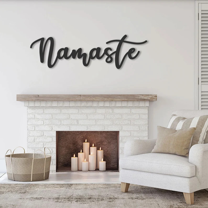 Metal Namaste Sign / Yoga Studio Decor / Nasmaste Wall Art / | Etsy | Etsy (US)