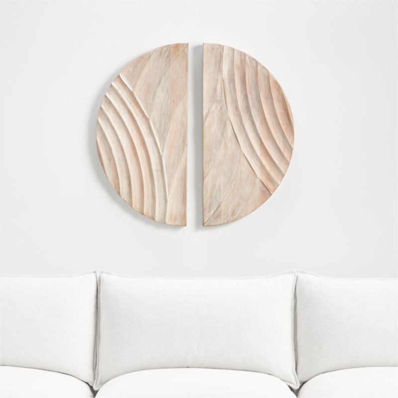 'Dune' Hand-Carved Bleached Wood Wall Art 30"x30" + Reviews | Crate & Barrel | Crate & Barrel