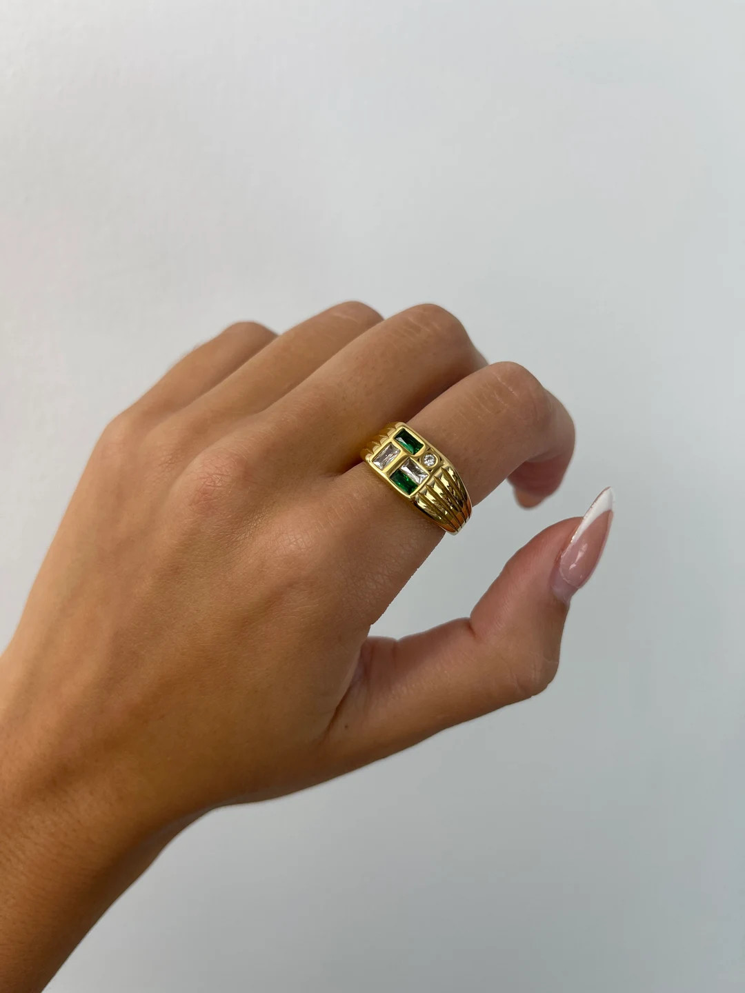 Gemstone Signet Ring, gold statement ring irregular chunky gemstone ring, gold filled ring, signe... | Etsy (US)