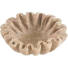 Ruffle Bowl 6'' Inches Travertine Handmade Decorative Bowl for Antique Decor, Vintage Ring Dish, ... | Amazon (US)