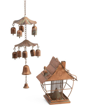 Iron Hanging Pagoda Shaped Bird Feeder With Bells | TJ Maxx