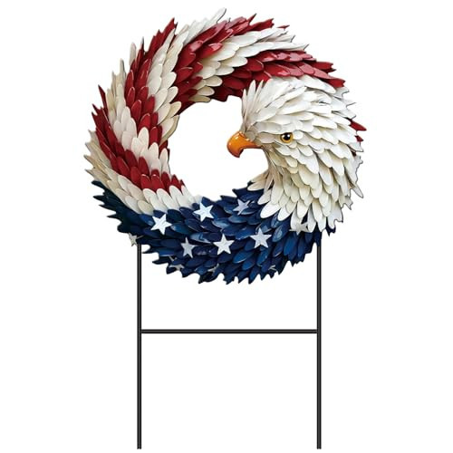 Amyhill 4th of July Decorations for Outdoor, Patriotic Eagle Metal Garden Stake, 250th Anniversary Red White Blue Yard Sign, Independence Day Memorial Day Decor for Lawn, Patio, Walkway, and Outside | Amazon (US)