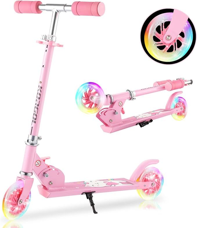 Scooter for Kids Ages 6-12 - Kids Kick Scooters with Led Light Up Wheels & 3 Levels Adjustable Ha... | Amazon (US)
