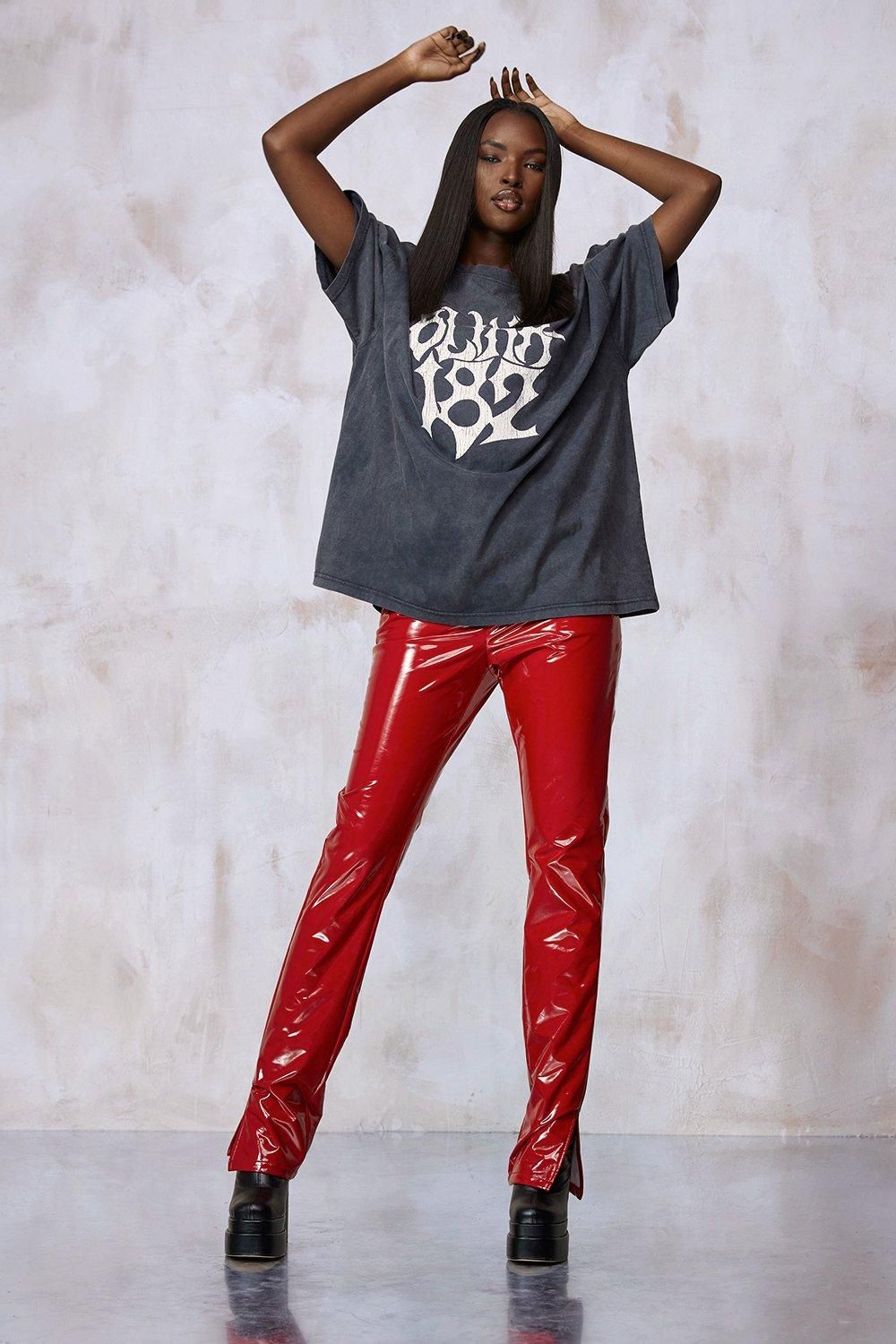 Kourtney Kardashian Barker High Shine Pants | Boohoo.com (US & CA)