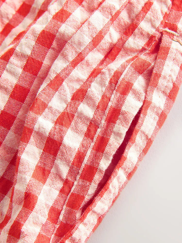 Gingham Pink Embroidered Pullon Barrel Trousers (3-16yrs) | Next US