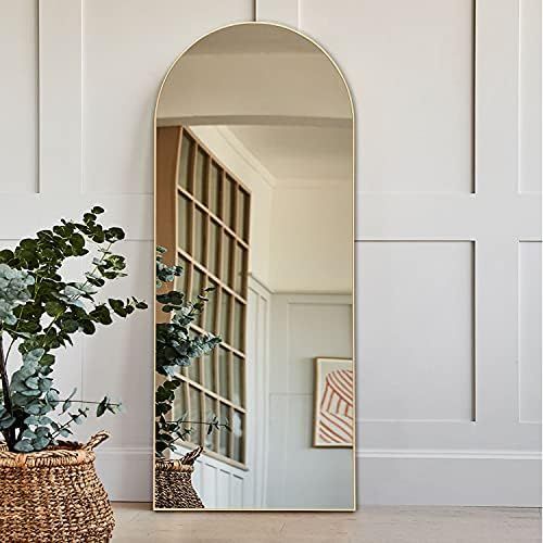 NeuType Arched Full Length Mirror 65"x22" Full Body Mirror Polymer Thin Frame Hanging or Leaning Aga | Amazon (US)
