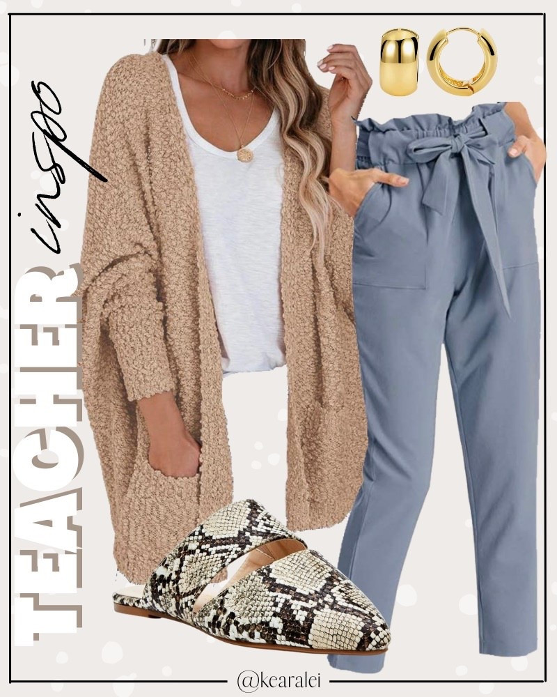 Fall outfits winter outfit Teacher outfit workwear business casual Amazon fashion chambray blue paper bag pants chunky tan beige brown long cardigan white tshirt with snakeskin mules snake skin shoes and gold filled plated layering necklaces chunky bracelets jewelry || teacher outfit teaching back to school looks workwear business casual outfits #teacher #work #workwear #business #Casual #loft #school #teaching #outfit #outfits
.
.
.
Amazon fashion, teacher outfits, business casual, casual outfits, neutrals, street style, Midi skirt, Maxi Dress, Swimsuit, Bikini, Travel, skinny Jeans, Puffer Jackets, Concert Outfits, Cocktail Dresses, Sweater dress, Sweaters, cardigans Fleece Pullovers, hoodies, button-downs, Oversized Sweatshirts, Jeans, High Waisted Leggings, dresses, joggers, fall Fashion, winter fashion, leather jacket, Sherpa jackets, Deals, shacket, Plaid Shirt Jackets, apple watch bands, lounge set, Date Night Outfits, Vacation outfits, Mom jeans, shorts, sunglasses, Disney outfits, Romper, jumpsuit, Airport outfits, biker shorts, Weekender bag, plus size fashion, Stanley cup tumbler, Work blazers, Work Wear, workwear, boots booties tall over the knee, ankle boots, Chelsea boots, combat boots, pointed toe, chunky sole, heel, high heels, mules, clogs, sneakers, slip on shoes, Nike, adidas, vans, dr. marten’s, ugg slippers, golden goose, sandals, high heels, loafers, Birkenstock Birkenstocks, Steve Madden, Target, Abercrombie and fitch, Amazon, Shein, Nordstrom, H&M, forever 21, forever21, Walmart, asos, Nordstrom rack, Nike, adidas, Vans, Quay, Tarte, Sephora, lululemon, free people, j crew jcrew factory, old navy


#LTKSeasonal #LTKWorkwear #LTKootd